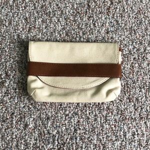 Cream and brown clutch